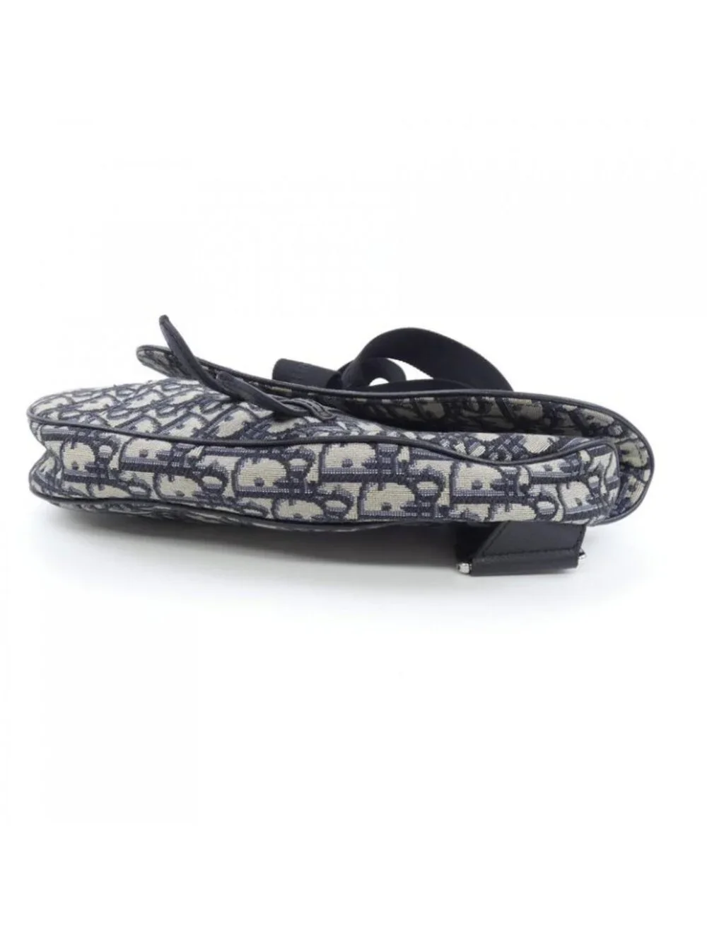 Dior Saddle Blue Jacquard Bag Black Navy Beige